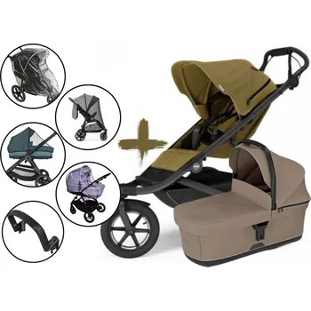 Kočárek Kočárek Thule Urban Glide 3 s korbou Tinted Taupe a UNI příslušenstvím, Nutria