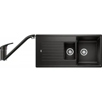 Granitový dřez Set RS Blanco Zia 6 S + Blanco Daras (černá + černá)