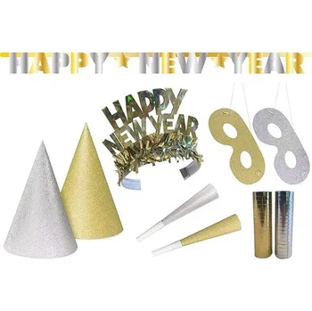 Karnevalový doplněk FOLAT Párty sada happy new year - silvestr - 27 ks