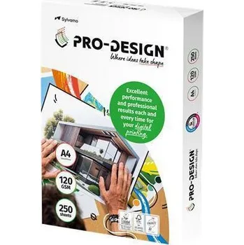 Papír pro tiskárny Xerografický papír, pro digitální tisk, A4, 120 g, 250 listů, PRO-DESIGN PRDES120X431(433)