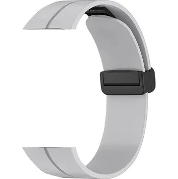 Příslušenství k chytrým hodinkám Silikonový řemínek s nastavitelnou magnetickou sponou 18mm pro hodinky Samsung / Huawei / Xiaomi / Garmin Typ: Světle šedá