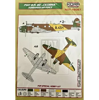 Plastikový model KORA Models 1/48 Decals Fiat BR.20 Ruth Hungarian Air Force