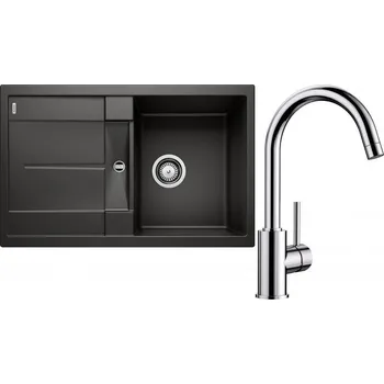 Granitový dřez Set RS Blanco Metra 45 S + Blanco Mida (černá + chrom)