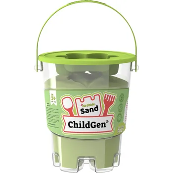 Dřevěná hračka Magický písek v kbelíku Green