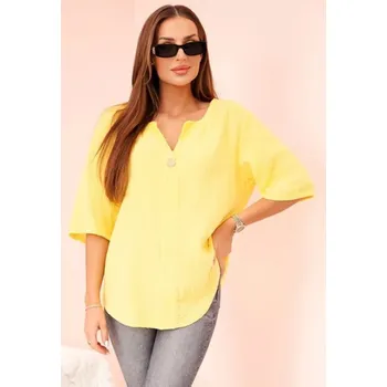 Dámská halenka Mušelínová košilová halenka 9225 žlutá uni