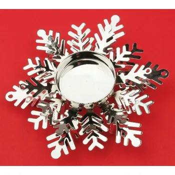 Svícen Vyrobce Svícen na čajovou svíčku Vločka stříbrná 110 mm