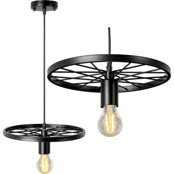 Toolight - Stropní lampa závěsná retro kruhová 1xE27 APP212-1CP, černá, OSW-08001