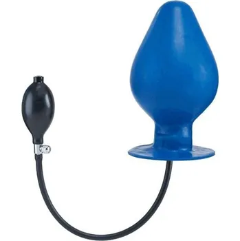 Anální kolík Nafukovací kolík Mister B Vortex Plug XL modrý, latexový nafukovací anální kolík 20 x 5–12 cm