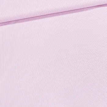 Košilovina bavlněná / batist, tenký růžovo-bílý proužek, š.150cm (látka v metráži)