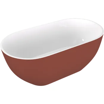 Vana Polysan REDUTA volně stojící vana litý mramor 150x75x58cm, bílá/hnědá mat