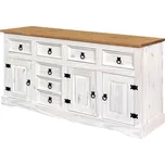 Komoda 3 dveře + 7 zásuvek CORONA bílý vosk