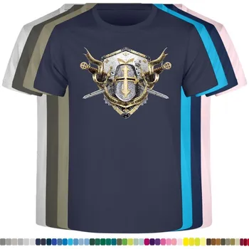 Pánské tričko panske-levne-bavlnene-tricko-digi-potisk-templar-rytir Barva: Navy - tmavě modrá, velikost: M