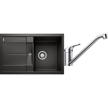 Granitový dřez Set RS Blanco Metra 45 S + Blanco Daras (černá + chrom)