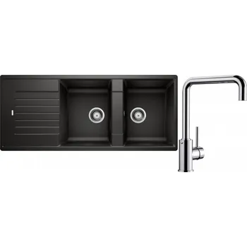 Granitový dřez Set RS Blanco Zia 8 S + Blanco Mili (černá + chrom)
