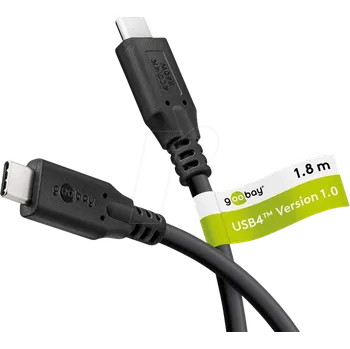 Datový kabel GOOBAY Kabel USB 4.0 USB C vidlice,z obou stran 1,8m černá 40Gbps
