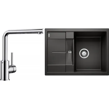 Granitový dřez Set RS Blanco Metra 45 S Compact + Blanco Mila (černá + chrom)