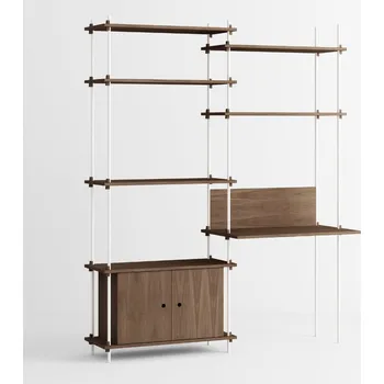 police Policový systém Floor "S.200.2.E." MOEBE BARVA: Tmavý dub / Bílá