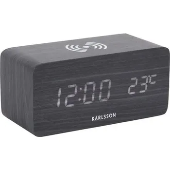 Hodiny Karlsson 5933BK LED budík/hodiny s nabíjením 15 cm, černá