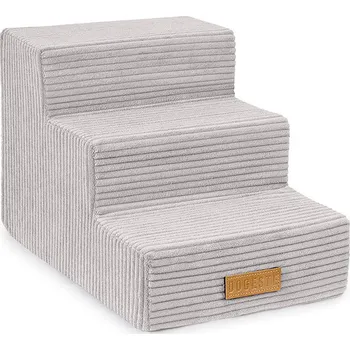 Schůdek Dogeste Schůdky pro psa / kočku 3stupňové, manšestr šedý