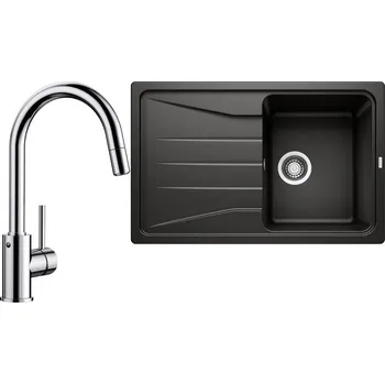 Granitový dřez Set RS Blanco Sona 45 S + Blanco Mida-S (antracit + chrom)