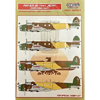 Plastikový model KORA Models 1/48 Decals Fiat BR.20 Ruth over China Part I