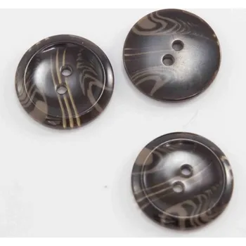 Knoflík Dírkový knoflík - hnědý melír - průměr 2,25 cm