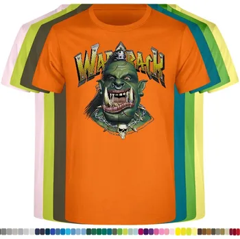 panske-levne-bavlnene-tricko-digi-potisk-warcraft Barva: Orange - oranžová, velikost: 4XL