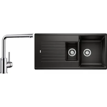 Granitový dřez Set RS Blanco Zia 6 S + Blanco Mila (černá + chrom)