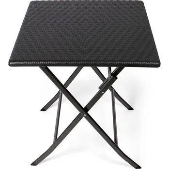 Zahradní stůl LATUPO Zahradní stůl Park Alley, ratanový, černý, 61,5 cm