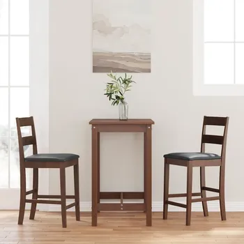 Barová židle vidaXL Barové stoličky 2 ks masivní dřevo gumové [4102559] Barva: Hnědo-černá