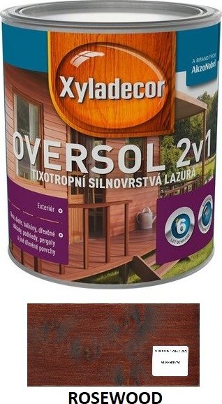 Akzo Nobel Xyladecor Oversol 2v1 Velikost: Rosewood, Objem: 0,75 l + sada lazurovacích štětců k 5l balení