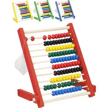 Dřevěná hračka DŘEVO Počítadlo dětské kuličkové 4 barvy *DŘEVĚNÉ HRAČKY* | 224228