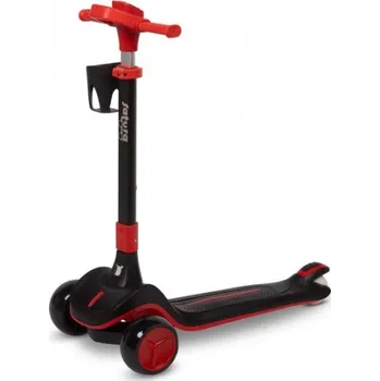 Koloběžka Dětská tříkolová koloběžka s LED kolečky Satura, černá, červená