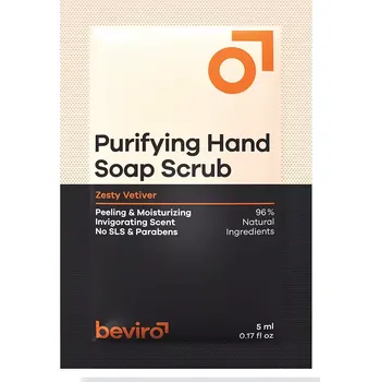 Mýdlo Beviro Purifying Hand Soap Scrub Zesty Vetiver 5 ml - Tekuté mýdlo na ruce s peelingem