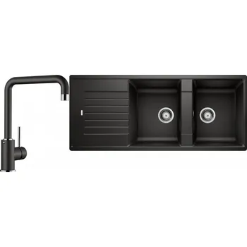 Granitový dřez Set RS Blanco Zia 8 S + Blanco Mili (černá + černá)