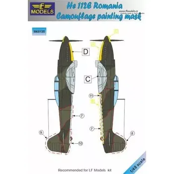 Plastikový model LF model 1/48 Mask He-112E Romania Camouflage Painting
