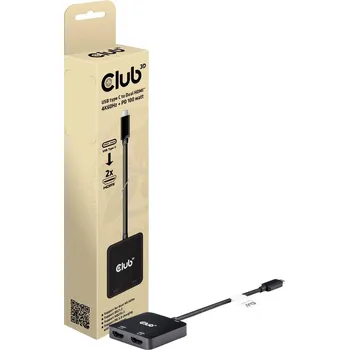 Elektrická zásuvka club3D USB-C® / HDMI adaptér USB-C ® zástrčka, Zásuvka HDMI-A 15 cm černá CSV-1558 Kabel pro displeje USB-C®