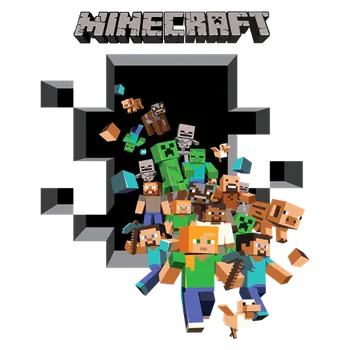 Nášivka NAŽEHLOVAČKA - Minecraft postavy v portálu