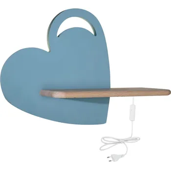 Nástěnné svítidlo CANDELLUX Nástěnná lampa Srdcová lampa 5W LED 4000K iq kids s drátem s otvorem modrá