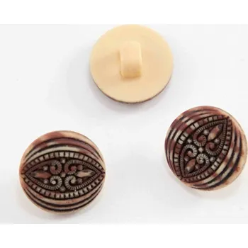 Knoflík Knoflík se spodním přišitím - melírovaný s ozdobným reliéfem - průměr 1,5 cm