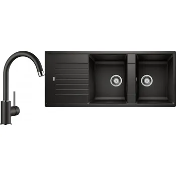 Granitový dřez Set RS Blanco Zia 8 S + Blanco Mida (antracit + antracit)