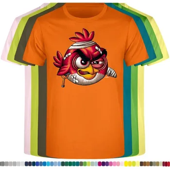 Pánská móda panske-levne-bavlnene-tricko-digi-potisk-red-bird Barva: Orange - oranžová, velikost: L