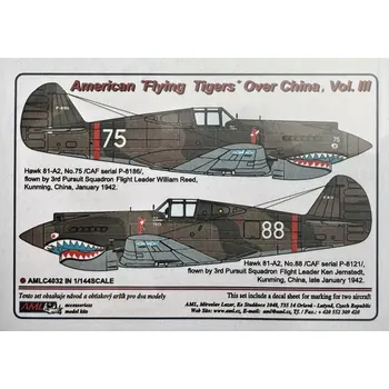 Plastikový model AML 1/144 Decals American 'Flying Tigers' o.China Pt.3