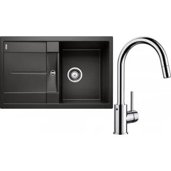 Granitový dřez Set RS Blanco Metra 45 S + Blanco Mida-S (černá + chrom)