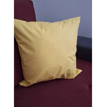 Povlak na dekorativní polštářek Povlak na polštářek žlutý s puntíky