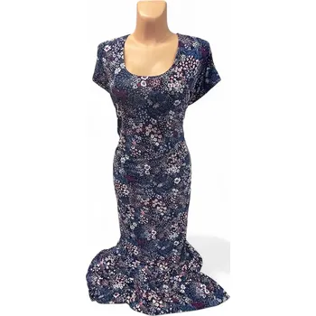 Dámské šaty Modré šaty MONETKA, Barva Modrá, Velikost XXXL 54, Materiál 98% Polyester 2% Lycra