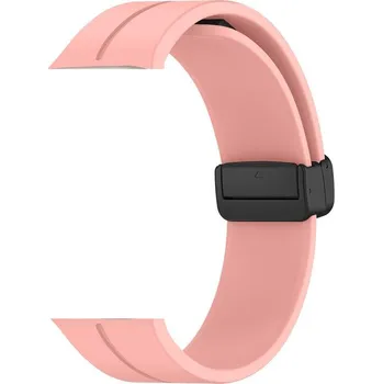 Příslušenství k chytrým hodinkám Silikonový řemínek s nastavitelnou magnetickou sponou 18mm pro hodinky Samsung / Huawei / Xiaomi / Garmin Barva: Růžová