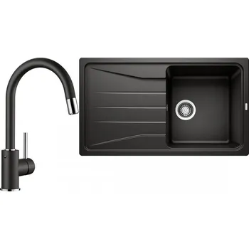 Granitový dřez Set RS Blanco Sona 5 S + Blanco Mida-S (antracit + antracit)