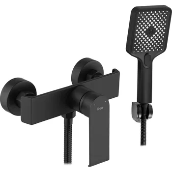 Vodovodní baterie Rea Hass, sprchová baterie s ruční sprchovou soupravou, černá matná, REA-B6402