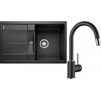 Granitový dřez Set RS Blanco Metra 45 S + Blanco Mida-S (černá + černá)